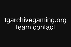 tgarchivegaming.org team contact